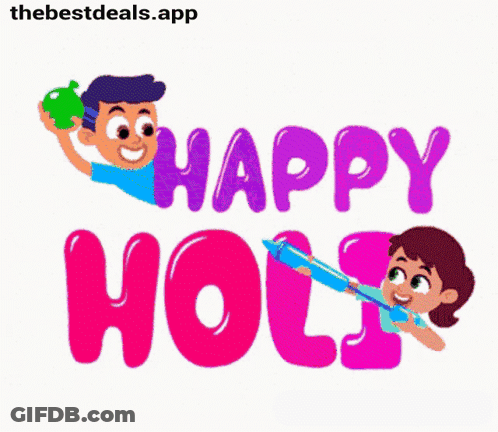 Boy And Girl Playing Water Guns Happy Holi GIF