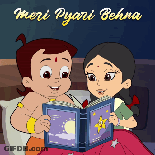 Boy And Girl Reading Book Meri Pyari Behna GIF