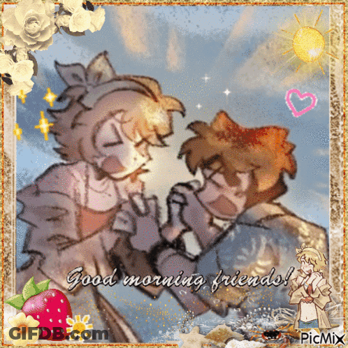 Boy And Girl Saying Good Morning Friends GIF