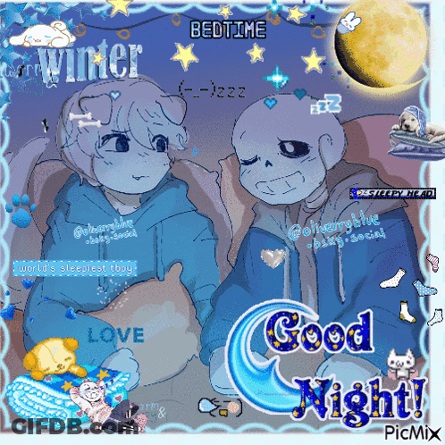 Boy And Girl Saying Good Night GIF