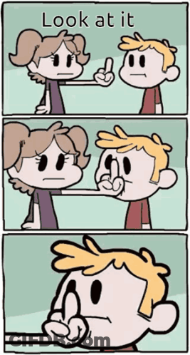 Boy And Girl Saying Look At It GIF