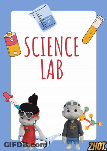Boy And Girl Science Lab Poster GIF