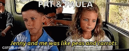Boy And Girl Sitting On Bus Jenny And Me Was Like Peas And Carrots GIF