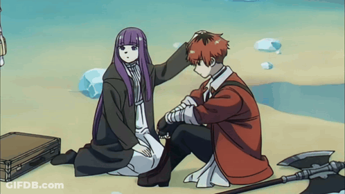 Boy And Girl Sitting On Ground Talking GIF