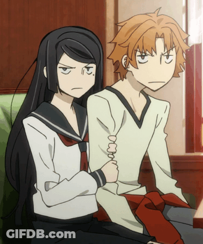 Boy And Girl Sitting Together GIF