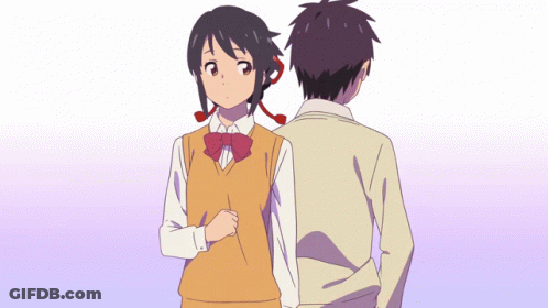 Boy And Girl Standing Back To Back GIF