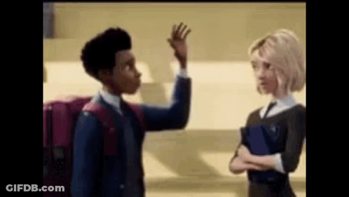 Boy And Girl Standing In Classroom GIF