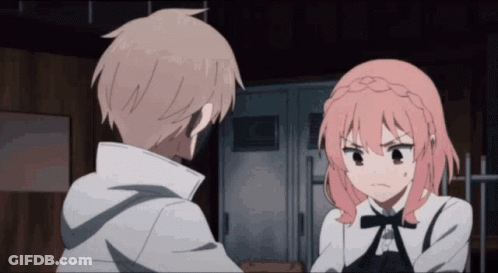 Boy And Girl Standing In Dark Room GIF