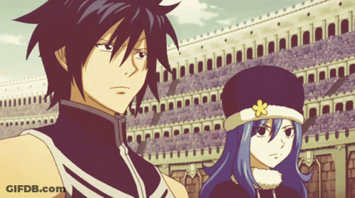 Boy And Girl Standing In Front Of Crowd GIF