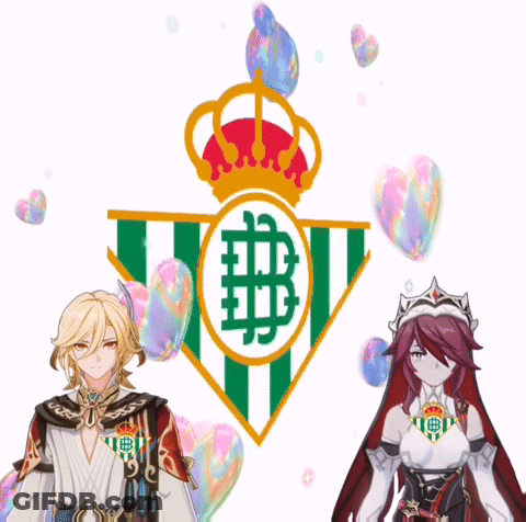 Boy And Girl Standing In Front Of Green And White Crown Logo GIF