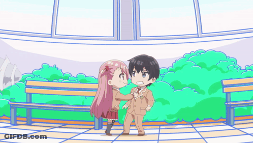 Boy And Girl Standing Together GIF