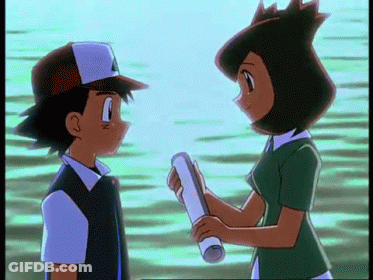 Boy And Girl Standing Together Girl Holding Scroll GIF