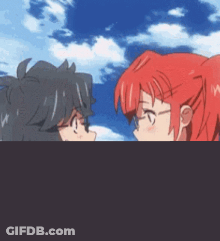 Boy And Girl Touching Faces GIF