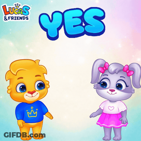 Boy And Girl Under Yes Sign GIF