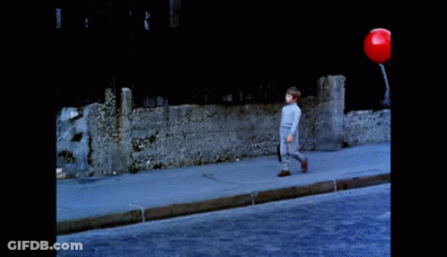 Boy And Girl Walking With Balloons GIF
