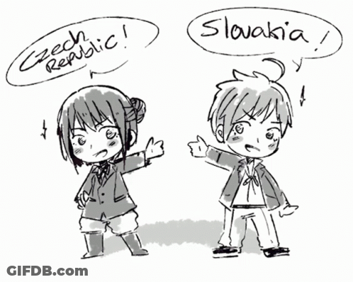 Boy And Girl With Czech Republic And Slovakia GIF