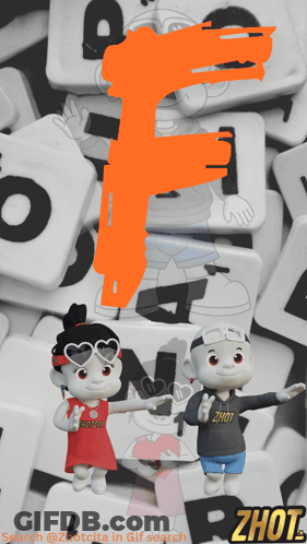 Boy And Girl With Letter F Above GIF