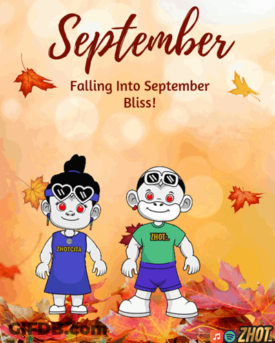Boy And Girl With September Falling Into September Bliss GIF