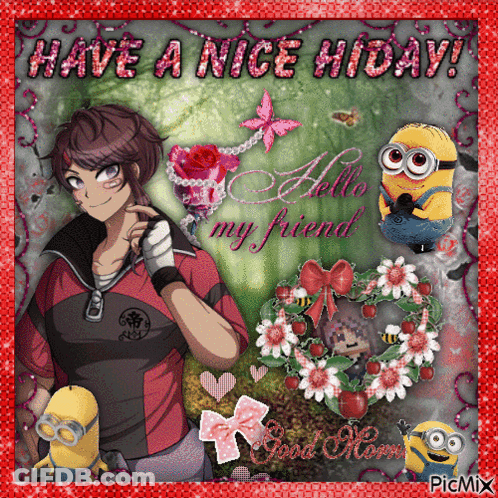 Boy And Minions Have A Nice Holiday GIF