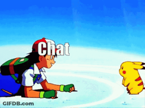 Boy And Pikachu Saying Chat GIF
