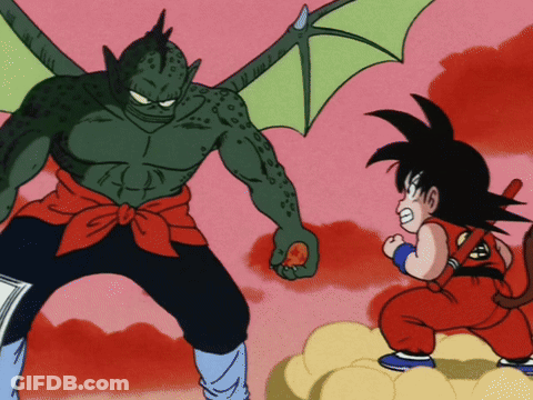 Boy And Winged Monster Cartoon GIF