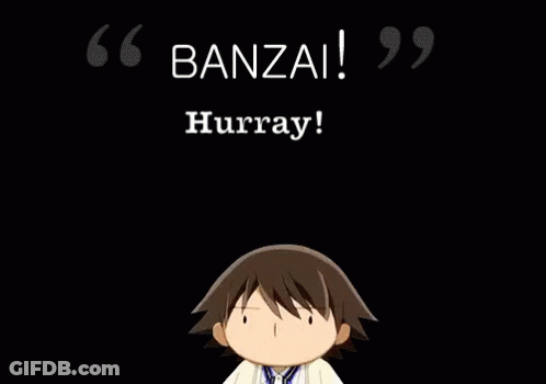 Boy Arms Up Banzai Hurray GIF