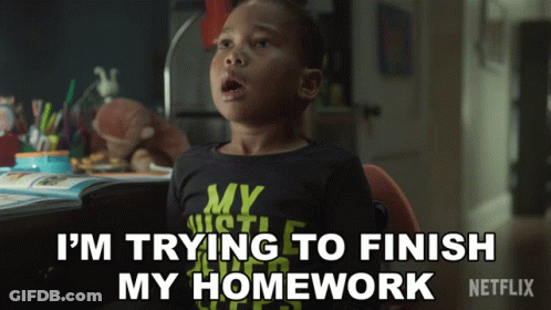 Boy At Desk Says I'm Trying To Finish My Homework On Netflix GIF
