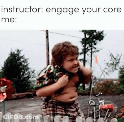 Boy At Fence Saying Instructor Engage Your Core GIF