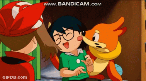 Boy Being Kissed By Fox With Bandicam GIF