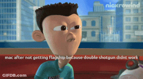 Boy Cartoon Saying Mac After Shotgun Fails GIF
