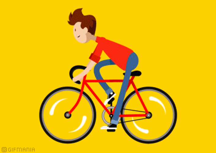 Boy Chill Riding Bicycle Cartoon GIF