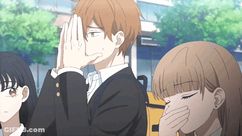 Boy Covering Face Girl Covering Mouth GIF