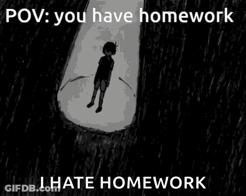 Boy Covering Face Saying You Have Homework I Hate Homework GIF