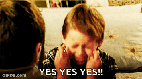 Boy Covering Face With Yes Yes Yes GIF