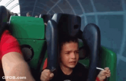 Boy Crying On Roller Coaster GIF