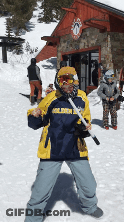 Boy Dancing Before Ski GIF