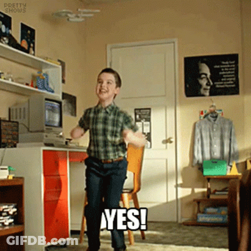Boy Dancing In Room With Yes GIF