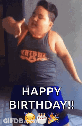 Boy Dancing With Happy Birthday GIF