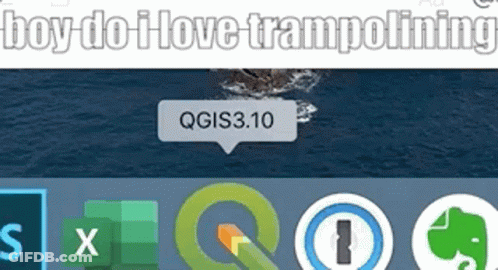 Boy Do I Love Trampolining Blue Background GIF