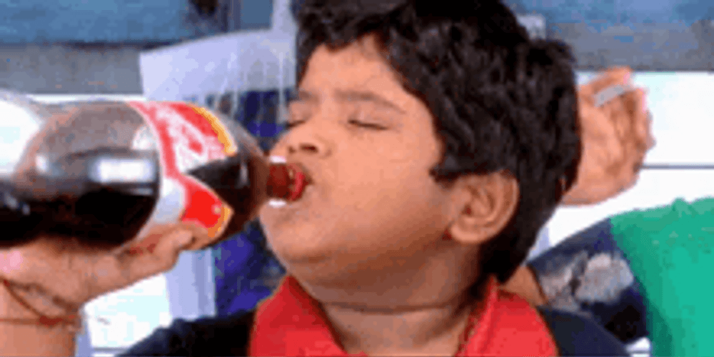 Boy Drinking Coke GIF