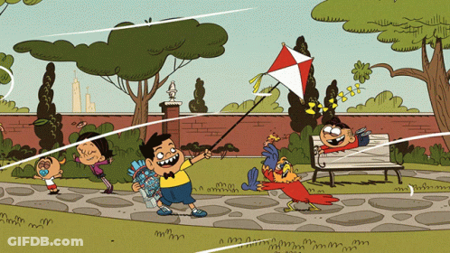 Boy Flying A Kite GIF