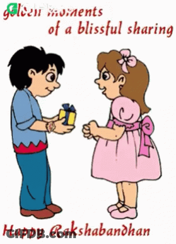 Boy Giving Gift To Girl Happy Rakshabandhan GIF