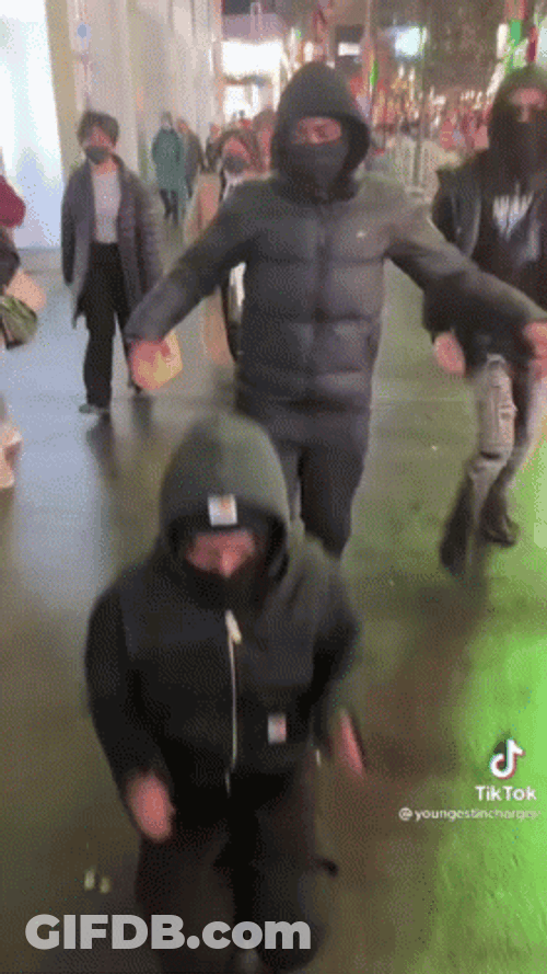 Boy Group In Black Jacket Sturdy Dance GIF