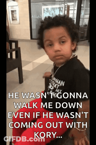 Boy: He Wasn't Gonna Walk Me Down GIF