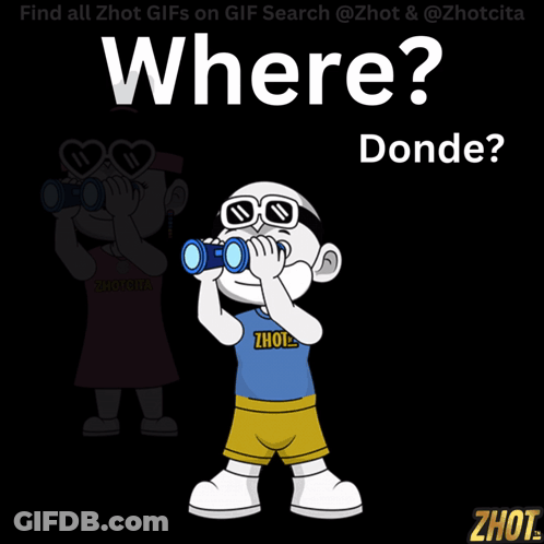 Boy Holding Binoculars Saying Where Donde GIF