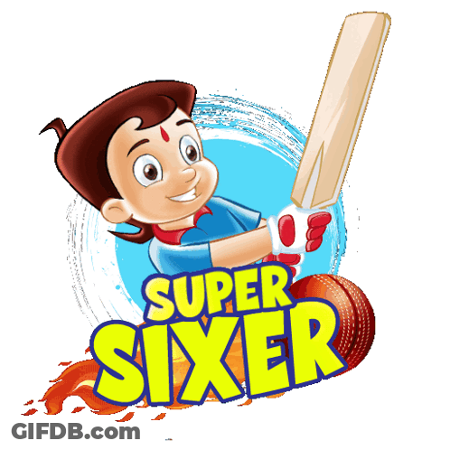 Boy Holding Cricket Bat Super Sixer GIF
