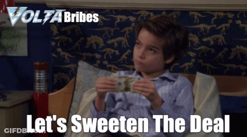 Boy Holding Dollar Bill Let's Sweeten The Deal GIF
