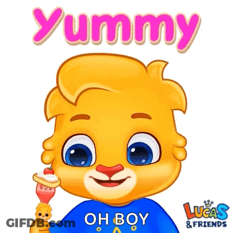 Boy Holding Fork Saying Yummy Oh Boy GIF