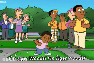 Boy Holding Golf Club I Am Tiger Woods GIF