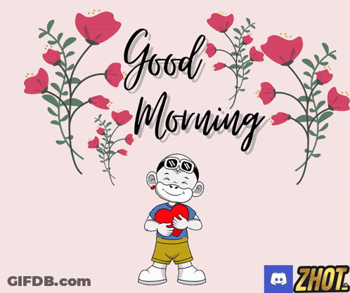 Boy Holding Heart Good Morning GIF